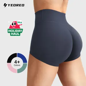 YEOREO Women’s 2.5" No Front Seam Biker Shorts High Waist Seamless Active Shorts for Gym Yoga & Running