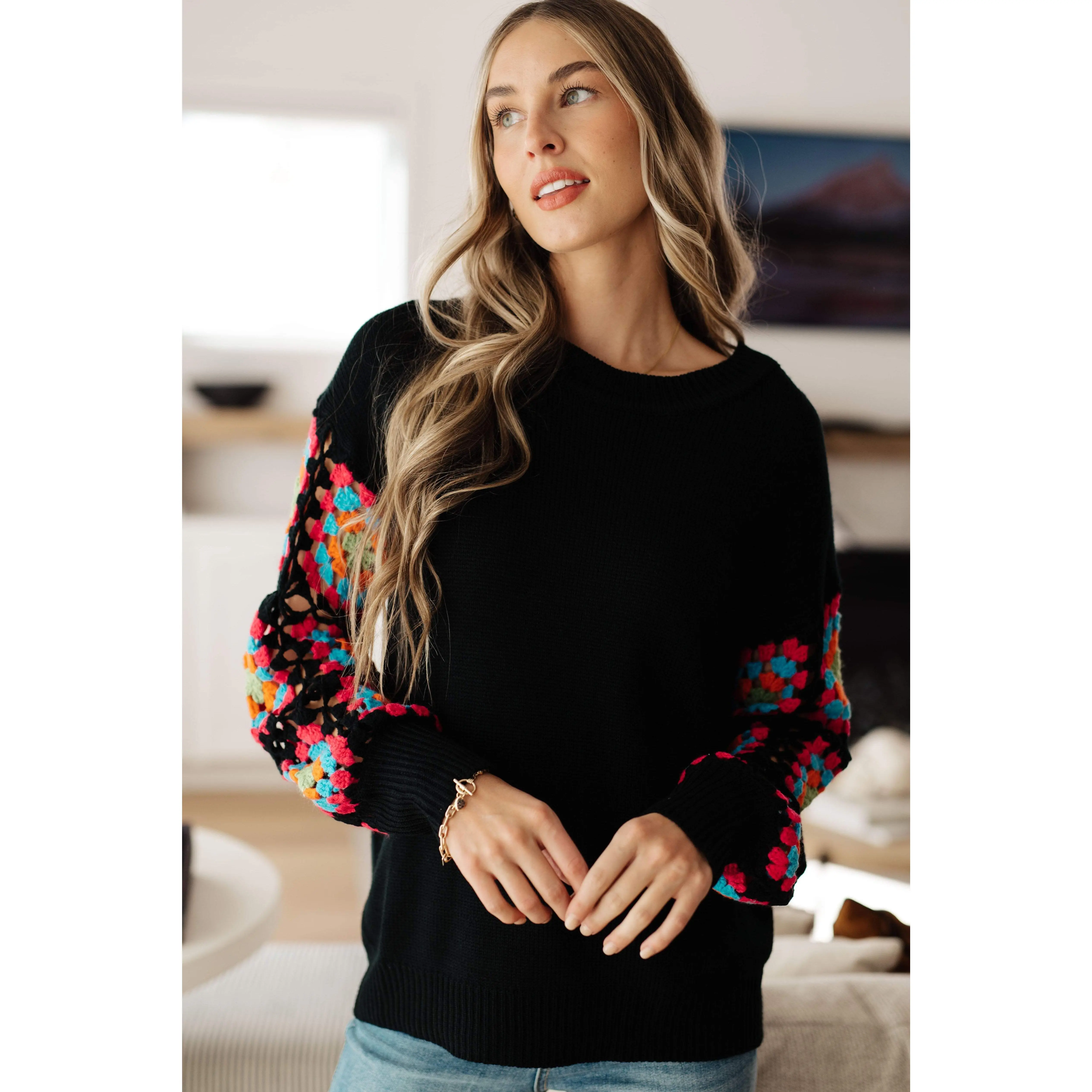 Granny Knows Best Crochet Accent Sweater