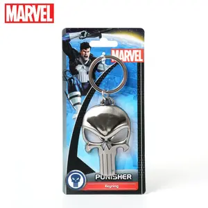 1PC Marvel Officially Licensed Punisher Pewter Keyring Metal Keychain Can be hung on backpack keys for Family and Friends cool Anniversaries Valentine's Birthday Gifts