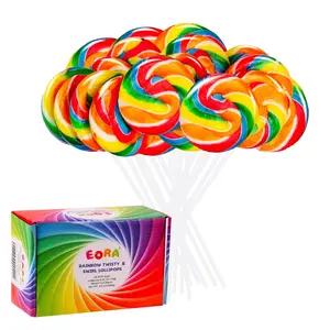 Rainbow Twisty & Swirl Lollipops 20 Pack, Unicorn Candy Swirl Lollipop Individually Wrapped Suckers, Rainbow Lollipops Candy Bulk for Birthday, Mixed Fruit Flavor