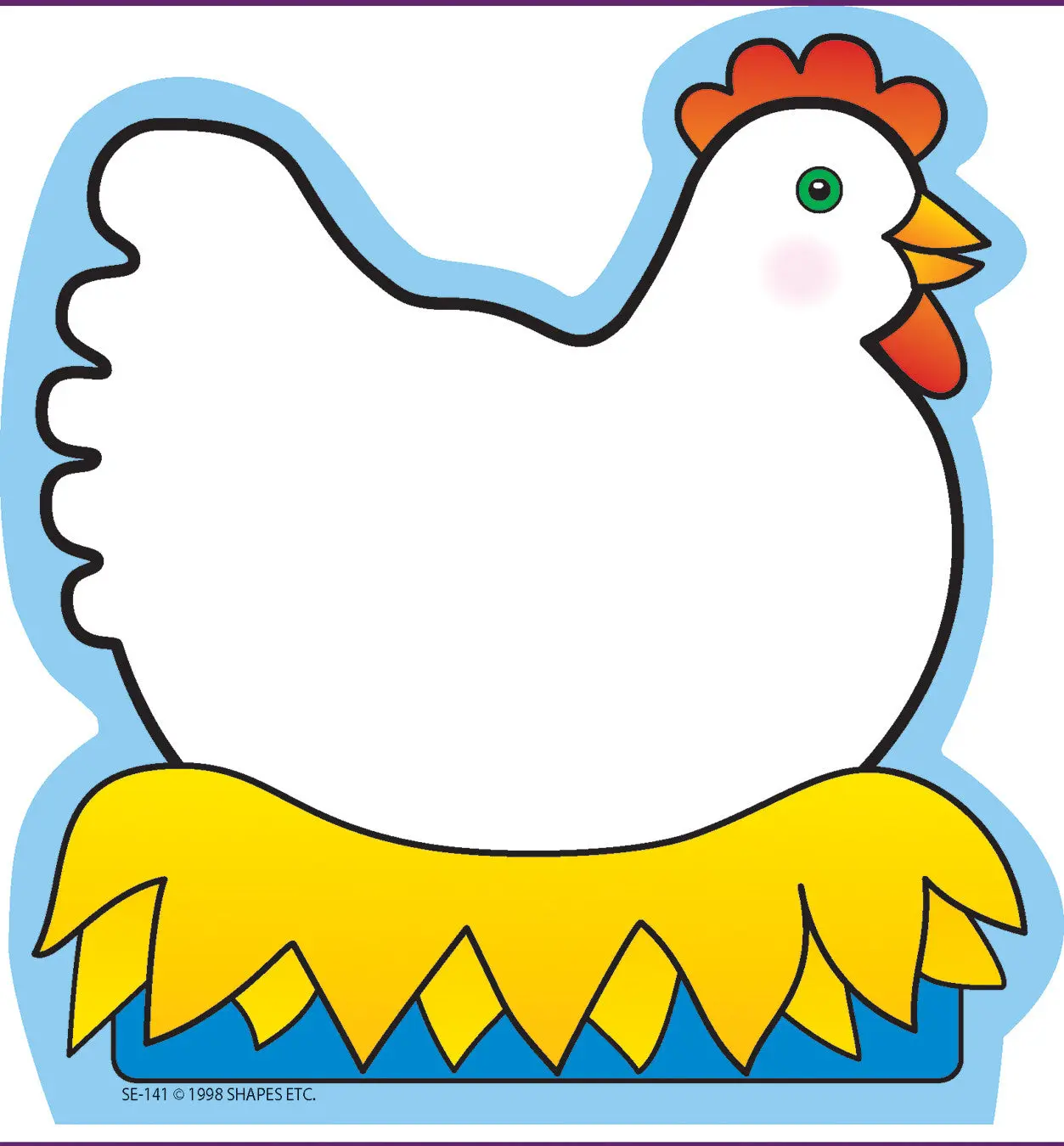 SHAPES ETC. Large Hen/Chick Notepad, 5" x 7", 50 Sheets, Acid Free - Ideal for Bulletin Boards, Craft Projects