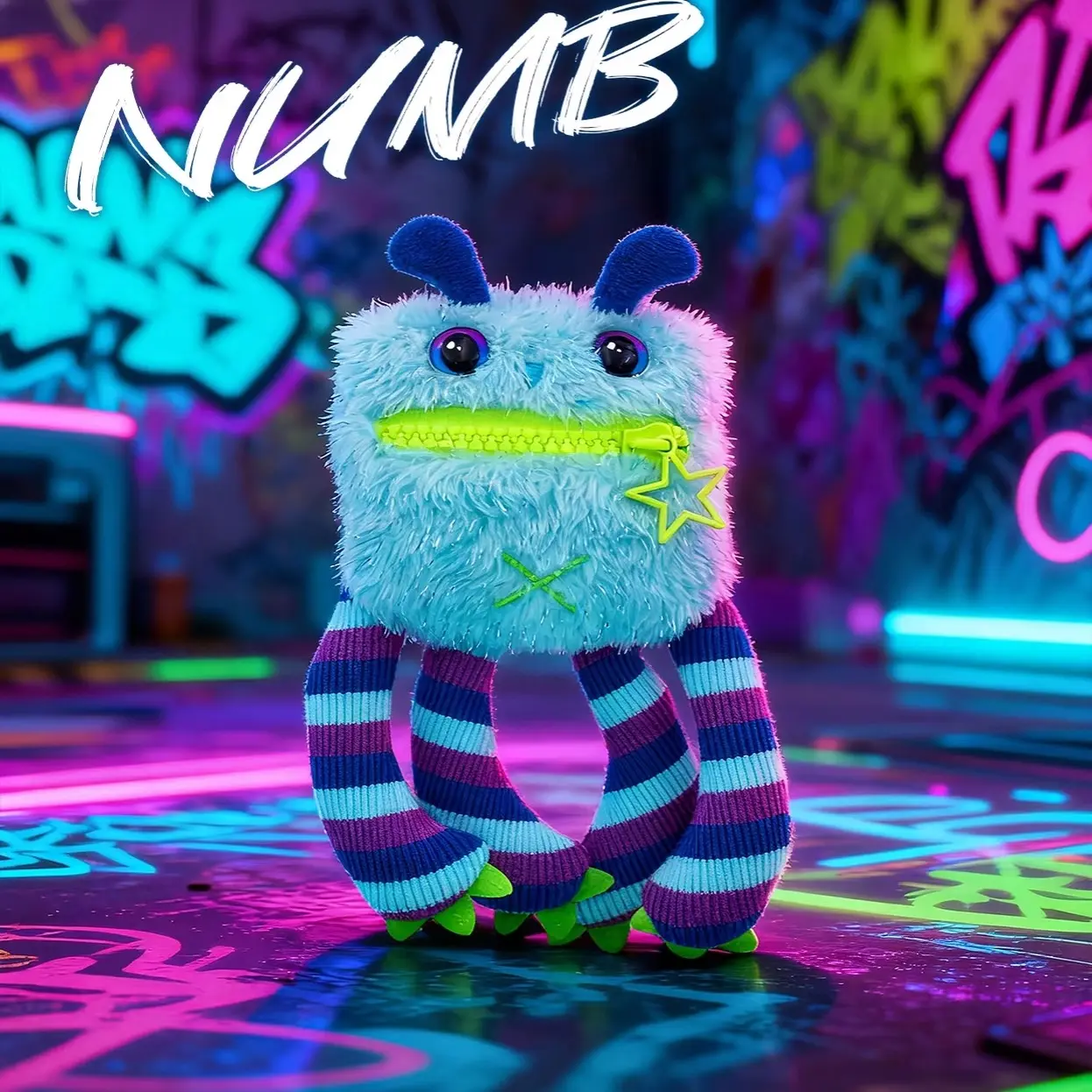 MINISO Nomster-Nom Bad Mood Sound Plush Keychain Blind Box—Cute