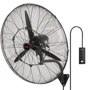 VEVOR Wall-Mount Misting Fan, 30 Inch, 3-speed High Velocity Max. 9500 CFM, Waterproof Oscillating Industrial Wall Fan, Commercial or Residential for Warehouse, Greenhouse, Workshop, Black, ETL Liste