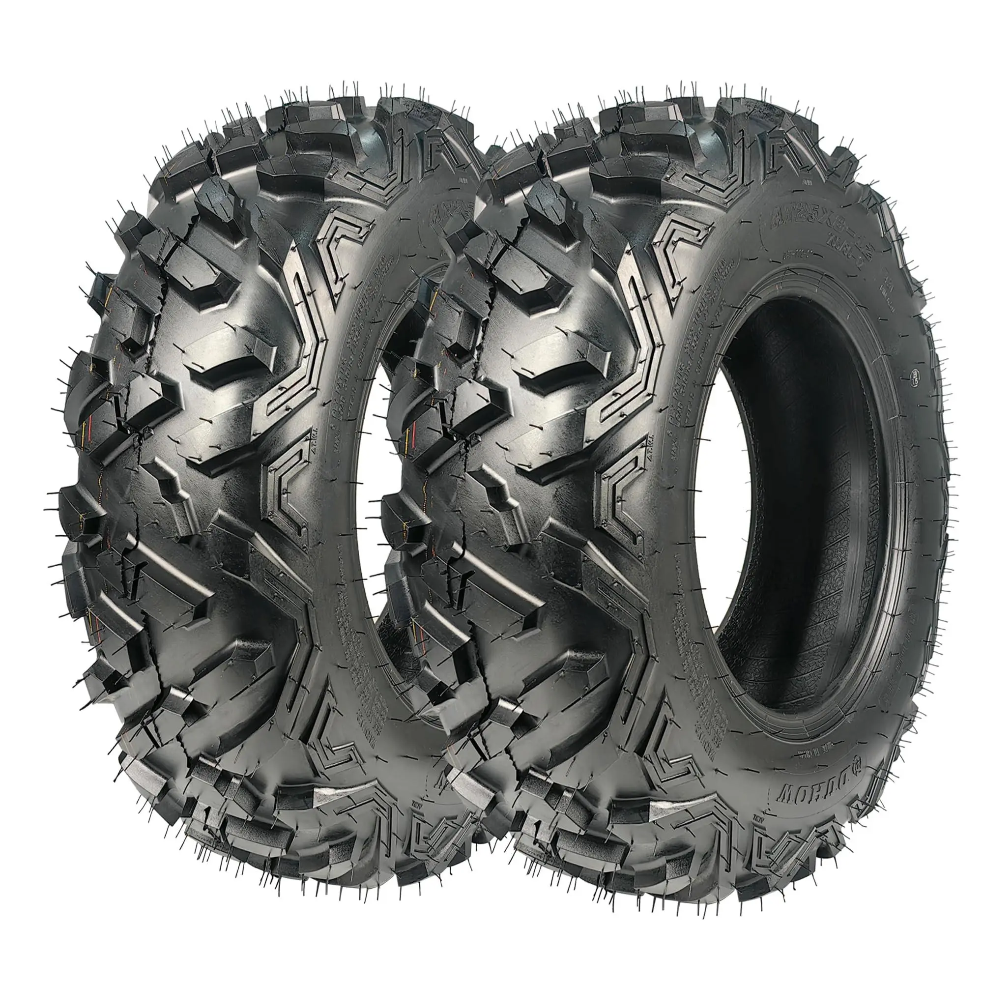 25x8-12 ATV Tires, All Terrain 6PR 25x8x12 ATV UTV Trail Mud Sand Off-Road Tires - Heavy Duty for Trail/Mud/Rock (Pack of 2, Tubeless)