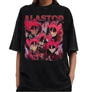 Alastor Hazbin Hotel Graphic Tee - Vintage Style Shirt for Fans of the Hit TV Show Cotton Fit