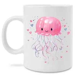 Jellyfish 15 oz white coffee mug/teacup Drinkware Glossy