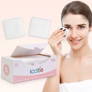 Icotle Large Square Cotton Pads,100% Cotton, Not to Shed or Fall Apart, Unique Triple-Layer Design for Daily Skin Care