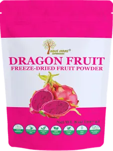 Indus Farms Superfoods Pink Dragon Fruit Powder (Pitaya) — 100% Pure Fruit | Vibrant Color | Smoothies • Bowls • Lattes • Baking  No sugar. No additives. Just fruit.