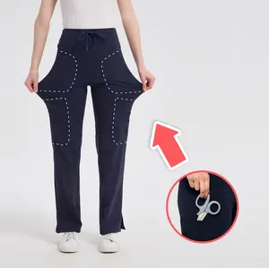 Women's Mid Rise Five Pocket Scrubs Yoga Work Pants- Lightweight Breathable Stretchy Cargo Work Pants for Yoga & Outdoor Activewear Drawstring Waist Sportswear sweatpants