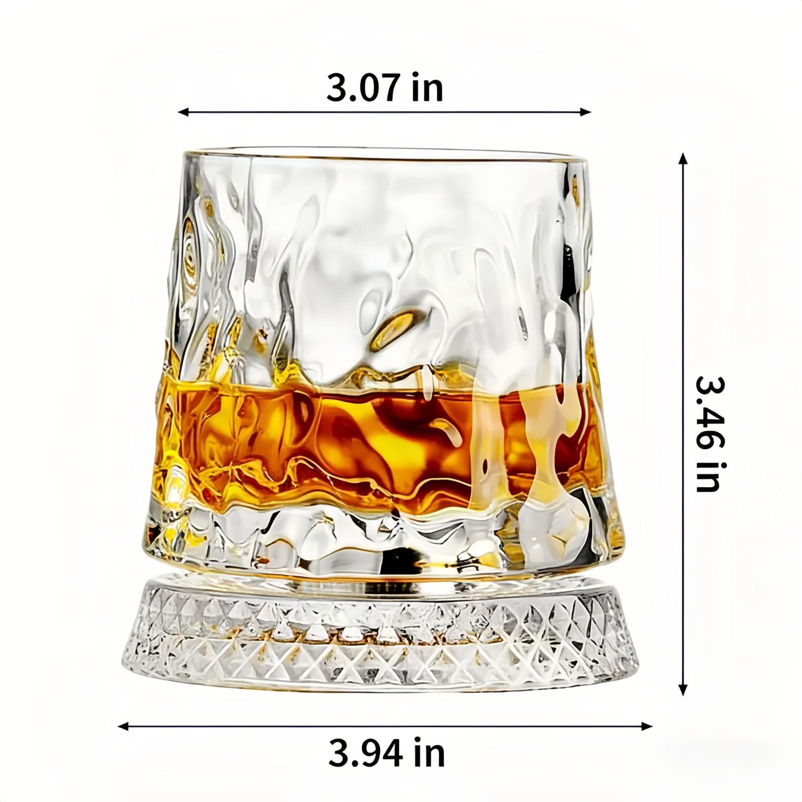 Luxury 360° Spinning Whiskey Glass | Stress Relief Crystal Cup for Aesthetic Home Bar
