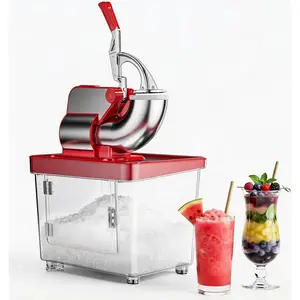 Commercial Ice Crusher Machine with 4 Blades, 1450RPM 661LBS/H Ice Shaver with 34L Storage Box, 300W Stainless Steel Snow Cone Machine for Home Use, Bars, Cafes, Parties