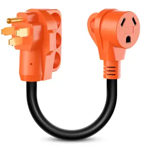 Nilight 18 inch 50 Amp to 30 Amp RV Plug Adapter Heavy Duty Dogbone Electrical Adapter with Handle 50A Male to 30A Female Cord Adapter 125V/3750W