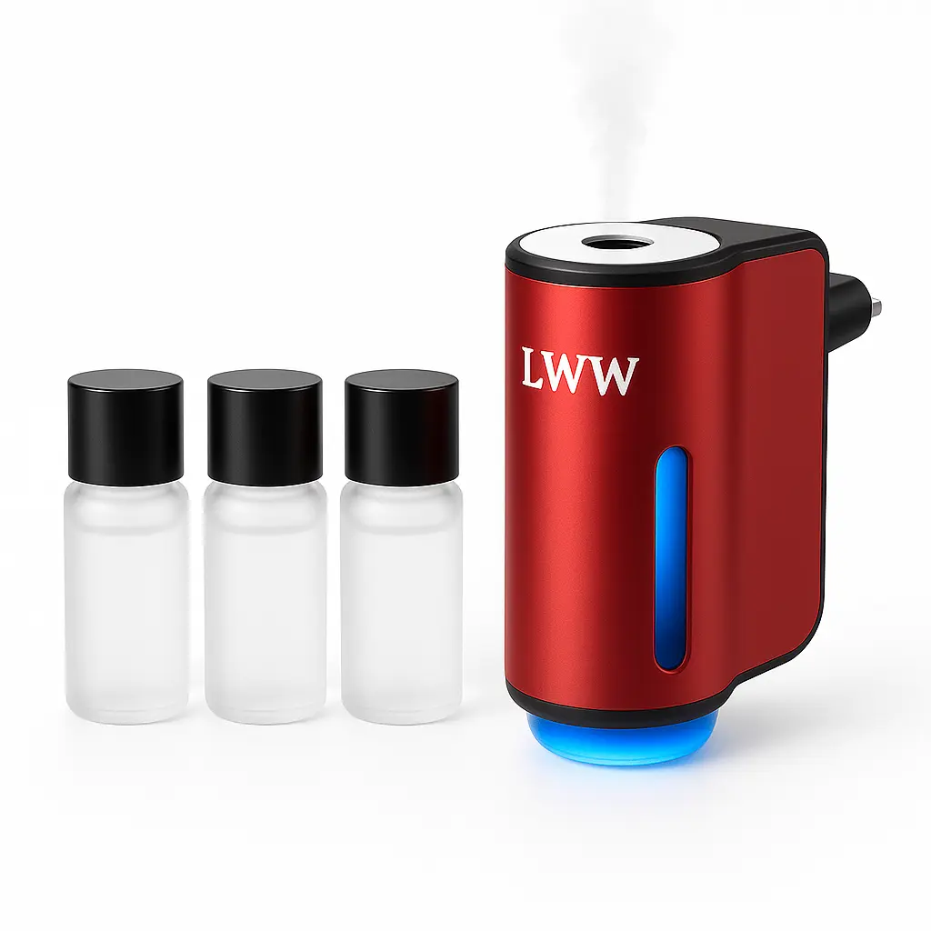 LWW Dual Car Diffuser Set - Waterless, Auto-Off, Plug & Play Vehicle Accessories with Long-Lasting Fragrance, 3 Premium French Essential Oils, Supplier Warranty for Car Decor (Auto Parts Accessories), Portable Car Diffuser, Accessories For Car