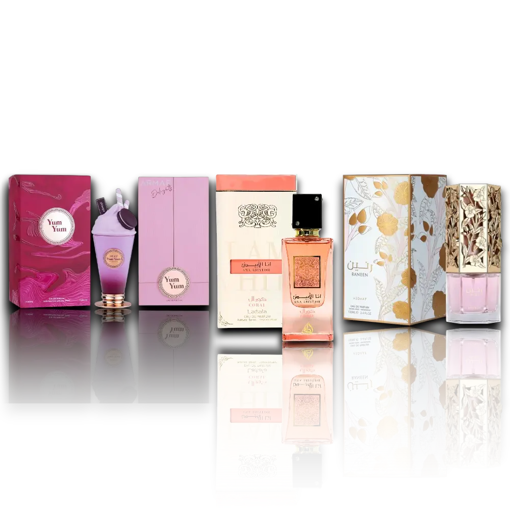 Lattafa Perfume | Yum Yum + Raneen + Ana Abiyedh Coral | Eau De Parfum ...