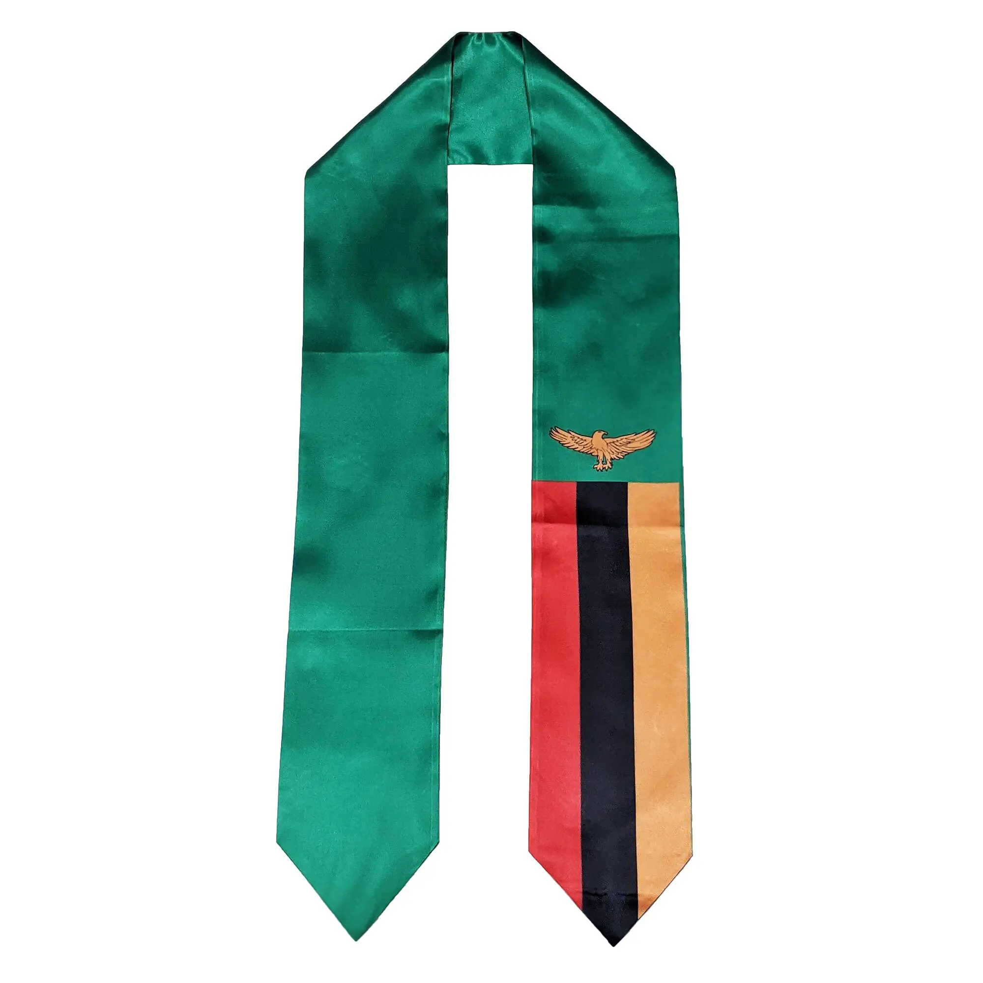 Zambia Flag Graduation Stole, Sash, Scarf, Gift, Students, High Quality, High School, College, Scarves, Adults, Men and Women, Satin