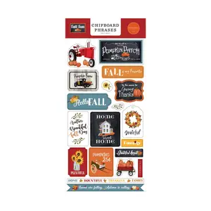 Pumpkin Spice Fall-Themed Chipboard Phrases 6x13