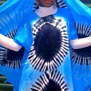 2pcs modest batik blue & Black Tie-Dye Modest Set