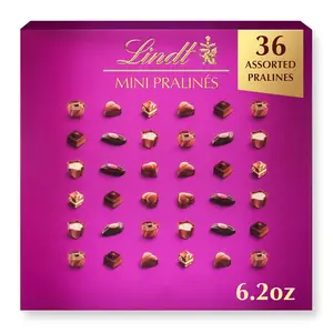 Lindt Mini Pralines, Assorted Chocolate Pralines with Premium Filling, Chocolate Candy for Christmas and Holidays, 36 Count, 6.2 oz Box