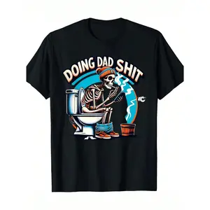 “‘Doing Dad Shit’ Skull Graphic Tee, Funny Dad Life Humor”