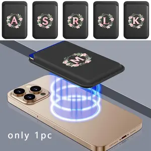 Slim Elastic Magsafe Cardholder, Vegan Leather Design, Integrated Magnet Feature, Compatible with Apple & Samsung Devices