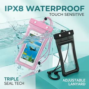 Waterproof Phone Bag, 2 Count Universal Large Capacity Transparent Phone Case with Lanyard, Swimming Phone Bag, Phone Accessories for Swimming, Beach, Pool, Phone Accessories, Cover, Smartphone