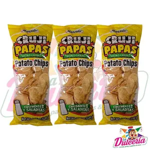 3 Packs - Manzela Cruji Papas  Home Style Jalapeño & Salty - 3.53 oz