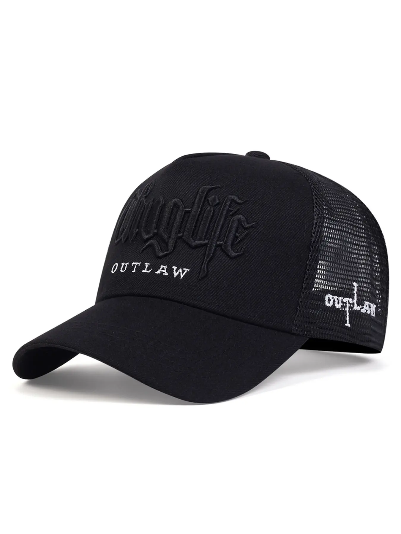 2026 New Fashion Creative Hip Hop Hat Thug LIFE Embroidered Street Skateboarding Hat Outdoor Sports Sunshade Hat Daily Leisure Commuting Decoration Baseball Hat Adjustable Stylish Hat Male Female Same Style Breathable Mesh Hat Adjustable Trucker Hat