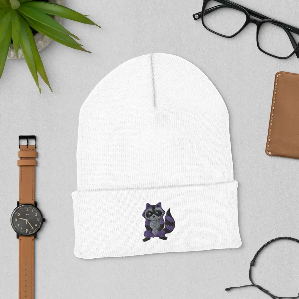 Raccoon Cuffed Beanie