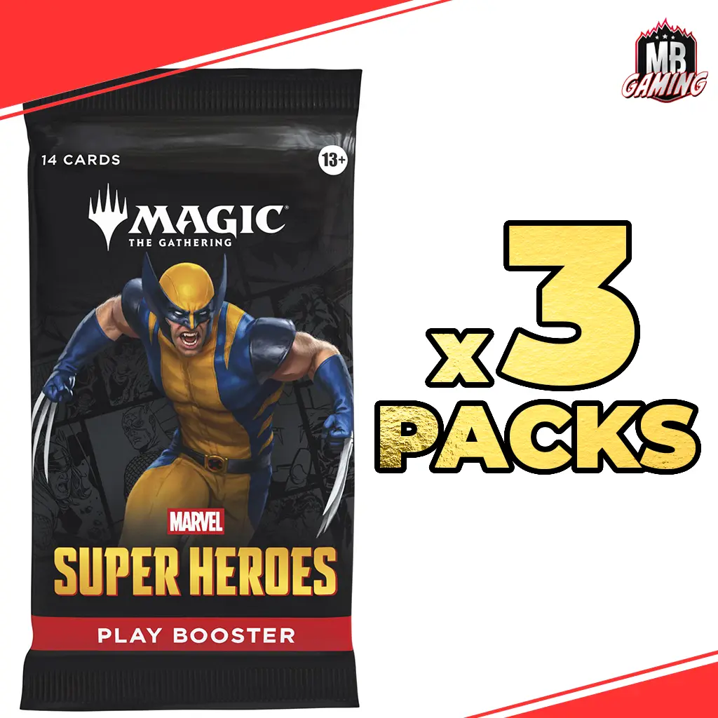 Magic The Gathering: Marvel Super Heroes Play Booster Pack x3 Magic The Gathering: Marvel Super Heroes Play Booster Pack x3