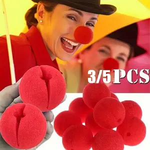 3/5 Sponge Clown Nose, Red Nose, Carnival Decor Stage Prop, Soft Sponge, Suitable for Magic Shows and Costume Accessories, Adult Party Decorations, Cosplay Masquerade Circus Costume Nose, Clown, Pennywise, Carnival