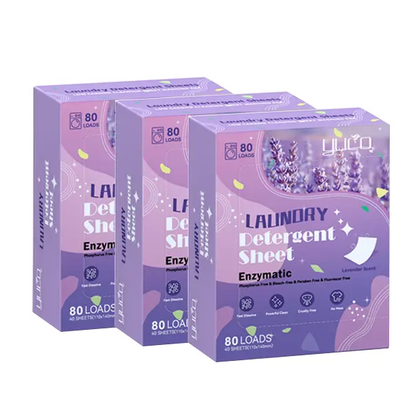 Laundry Detergent Sheets (3 Boxes, 240 Count) - Lavender Scent, Fast Dissolve All-Purpose Cleaners, Stain-Removing, Color-Enhancing, Easy-to-Use for Household & Commercial Laundry Needs