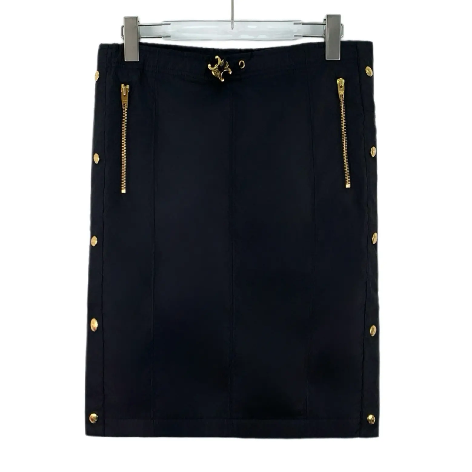 RDLT— Celine Black Arc de Triomphe Button Skirt Size 36