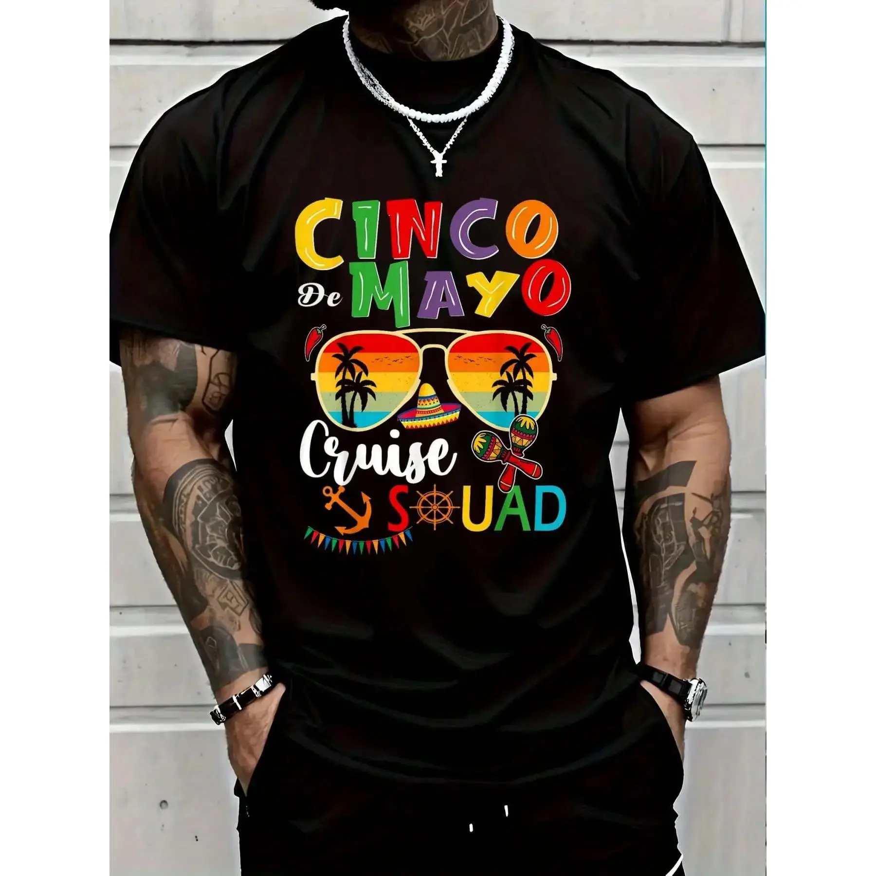 100% Cotton Cinco De Mayo Cruise Summer Vacation T-Shirt Women's Men's Graphic Tee Crew Neck summer vacation Tops