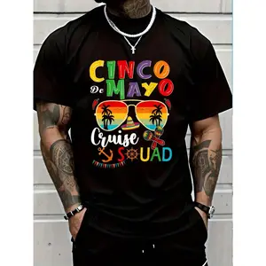 100% Cotton Cinco De Mayo Cruise Summer Vacation T-Shirt Women's Men's Graphic Tee Crew Neck summer vacation Tops