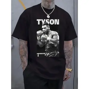 Mike Tyson Men's Casual Short Sleeve T-Shirt - Soft, breathable fabric, machine washable, four-season comfort, everyday wear, stylish casual wear, durable material, printed shirt