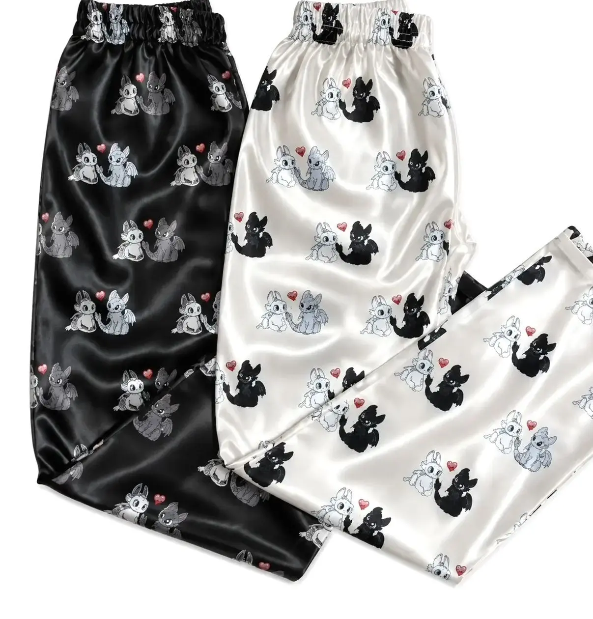 Cute Dragon Couple Pajama Pants– Couple Pajama Pants with Adorable Dragon Design Cozy Matching Sleepwear for Relaxing Nights for Him & Her Loose Fit Sleep Bottom Homewear All Seasons Casual