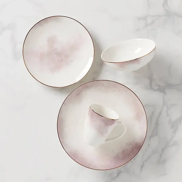 Lenox 884711 Trianna Salaria 4-Piece Ceramic Porcelain Dinnerware Set, Tableware with Bowl Inclusions