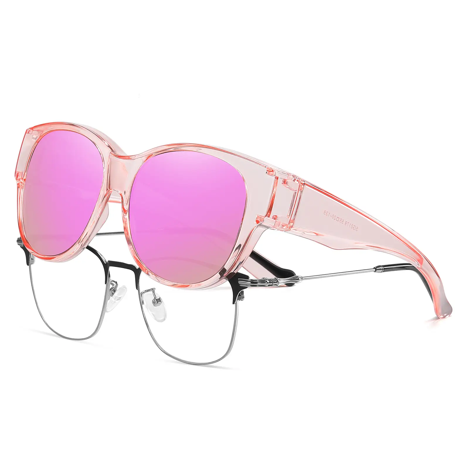Sunglasses Fit Over Glasses for Women, Polarized UV400 Protection Sun Glasses Trendy Round Cat Eye Shades Large Lens