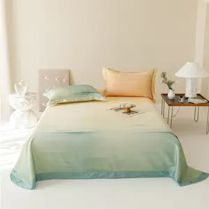 Bamboo Sheets Queen Size - 1 Piece Premium Cooling Bed Sheets Set, Cooling,Temperature Regulating & Breathable for Hot Sleepers,  Soft Luxe Feel