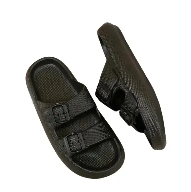 EVA Foam Pillow Slides for Women & Men, Adjustable Double Strap Sandals with Thick Sole, Shock Absorbent Walking Shoes, Father's Day Gift