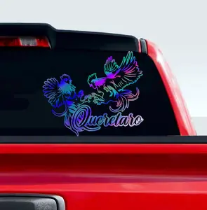 Sticker de Dos Gallos (18 Inch) Peleando con los Estados de México