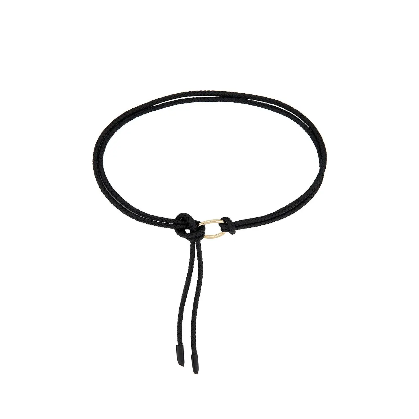 Favorite Daughter The Woven Knot Belt in Black with Polished Gold