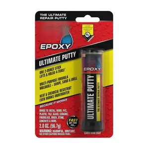 Epoxy,  Putty, Multi-Purpose, Durable, Permanent, Watertight, Long-Lasting Bond, for Automotive, Marine, Plumbing, , & Tool Repairs, Cures Dark Gray, 2 oz Putty Stick