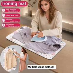 Washing Machine/ Dryer Top Ironing Pad, No Ironing Board Needed, High Temperature Resistant, Foldable, Essential for Small Spaces