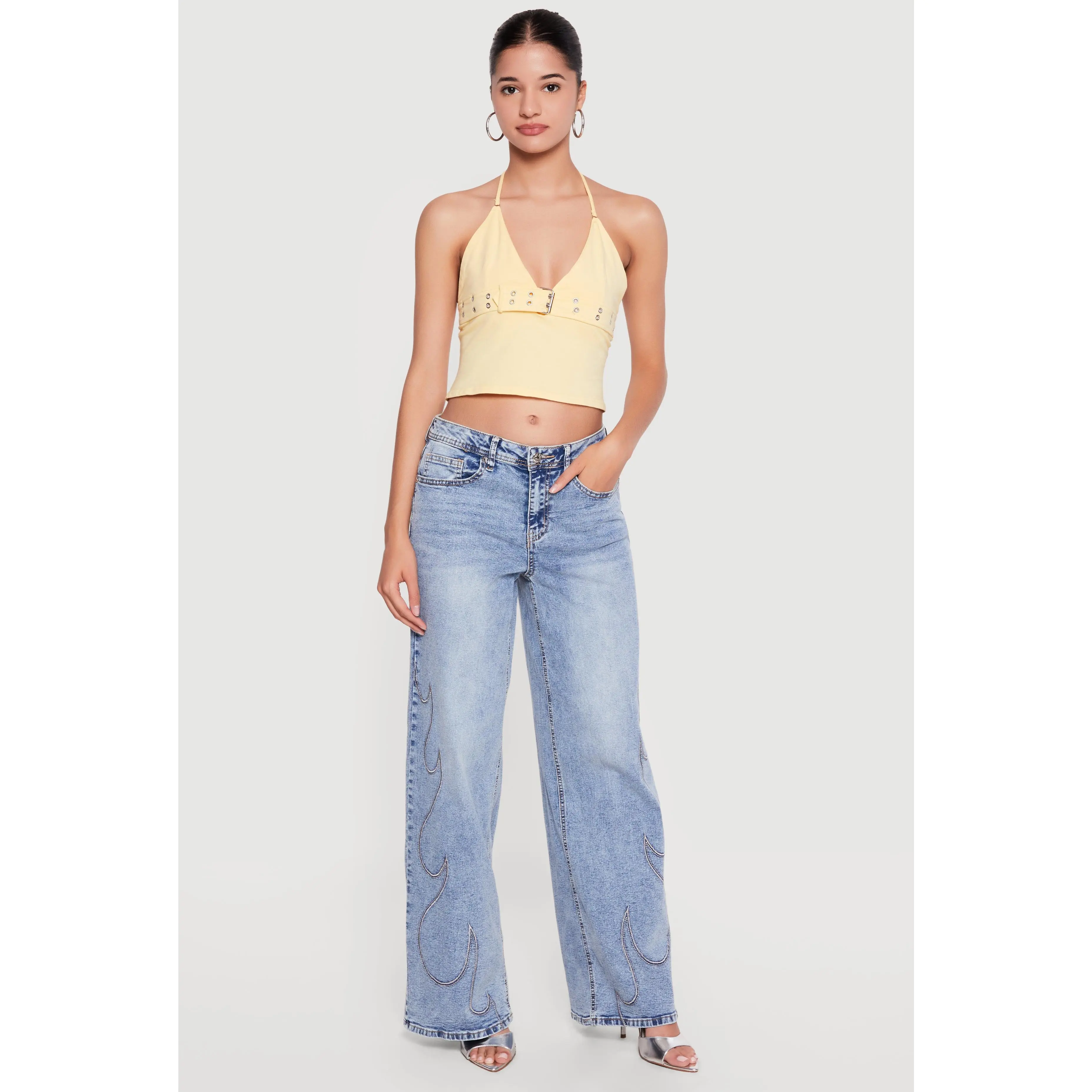 Grommet Belted Front Halter Top