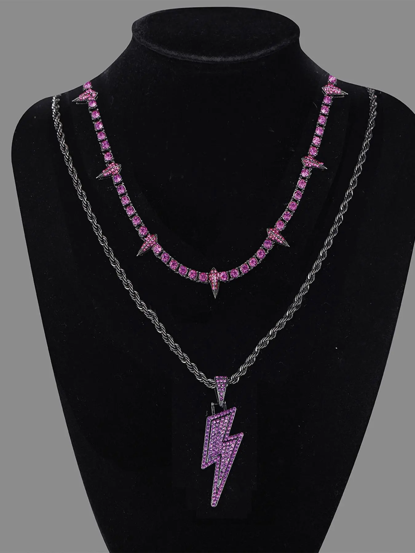 Lightning Charm Necklace, Fashion Spiked Design Jewelry for Party, Daily Clothing Decor, Trendy All-match & Exquisite Jewelry for Birthday Gift
