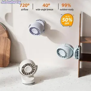2026 New 720° Airflow Portable Clip Fan | 7H Long Battery Life & 170g Ultra Lightweight | 3-in-1 Clip/Hang/Stand Versatile Design | Ideal Cooling Fan for Moms & Students | Perfect for Stroller, Desk, Car Seat, Bunk Bed & On-the-Go Use