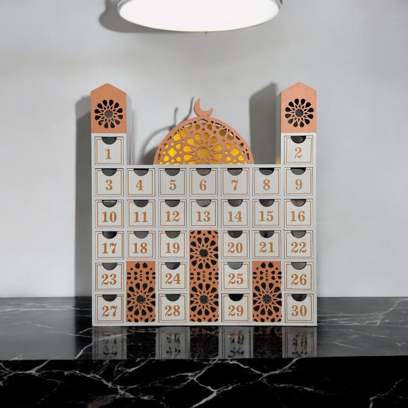 Ramadan Calendar Countdown - Luxurious Wooden Iftar Gift Tracker Eid Advent Calendar Box