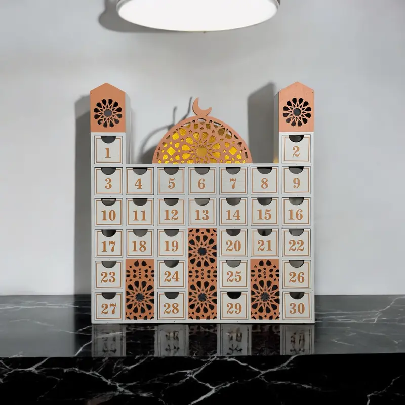 Ramadan Calendar Countdown - Luxurious Wooden Iftar Gift Tracker Eid Advent Calendar Box