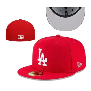 Los Angeles Dodgers Red Flat Brim Cap – New Era 59FIFTY MLB Hat with White LA Logo for Men & Women, MLB Streetwear Fashion Trend, Urban Casual Style, Limited Edition Collector